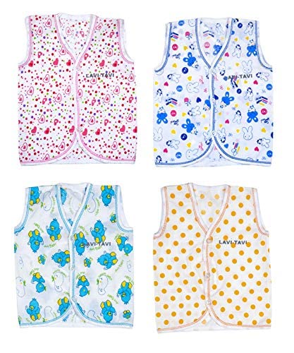 Image of TS LAVI TAVI Jhabla with Nappy for New Born Baby Clothes Multicolor (Set of 4) (6-9 Month)