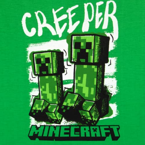 Image of Minecraft Boys 3 Piece Fleece Pants Sets, Crew Neck Sweatshirt, T-Shirt, and Pants 3-Pack Bundle Set for Boys