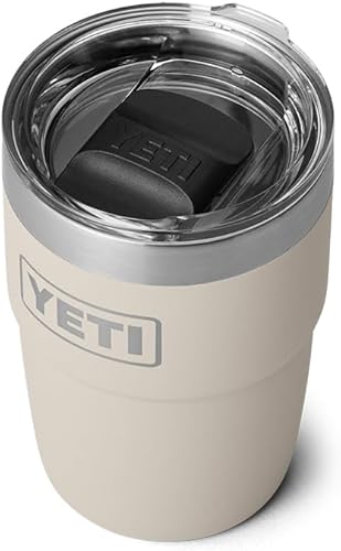 YETI Rambler - Vaso apilable de acero inoxidable con tapa MagSlider, 8 onzas, color carbón