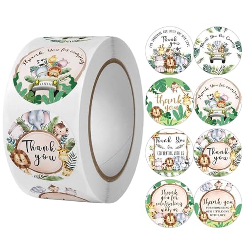 Cartoon Animals Stickers | Decorative Sealing Decals with Strong Adhesive - Kids Theme Party Favors for Desktop, Suitcase, Gift Box, Envelope, Cards, Candy Bag Kasmole