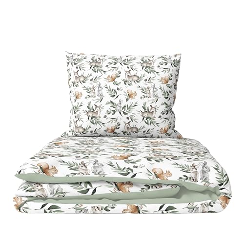 Baby Comfort 2 Piece Toddler Children Quilt Duvet & Pillow Set 120x90 cm to fit Cot Bed 12M+ (Forest)