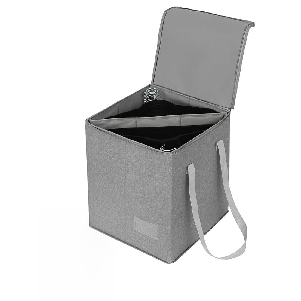 Greohnmpaw Clothes Hanger Organizer Bag-Hanger Storage Containers With Lid For Dustproof, Hanger Holder, Hanger Caddys Organizer