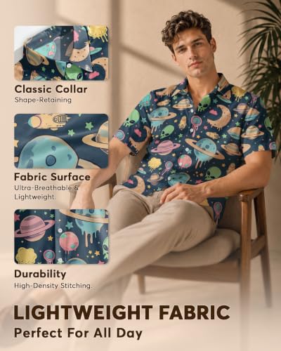 Image of 99TIMORO Funny Movie Mens Hawaiian Shirts Button Down Short Sleeve