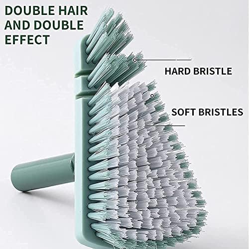 Gokame Scalable Rotatable Floor Scrub Brush, Scrubbing Brushes With Removable Triangle Head,long Handled Scrubbing Brush For Kitchen Bathroom (Blue)