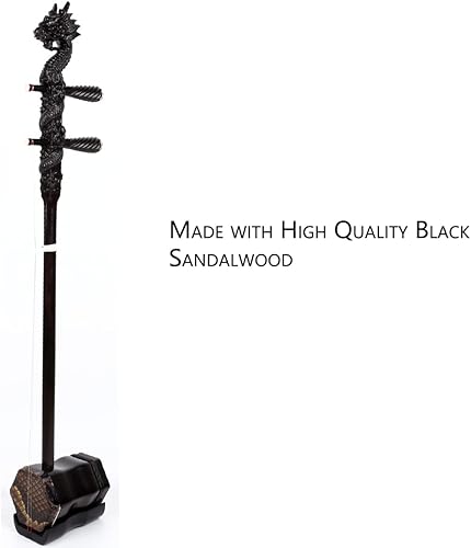 Miniatura 2 de NS Musical Erhu profesional de madera de sándalo negro, violín chino de 2 cuerdas de Suzhou, NICOSHINE Erhu Set con piel de tambor de 10 capas, DVD,