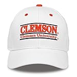 NCAA Clemson Tigers Unisex NCAA The Game bar Design Hat, White, Adjustable