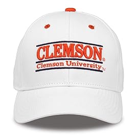 NCAA Clemson Tigers Unisex NCAA The Game bar Design Hat, White, Adjustable