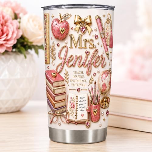 Raevaki Personalized Teacher Tumbler - Gifts For Teachers - Custom 2D Flat Back To School Cup T15 - Classroom Tumbler - Teacher's Day, Graduation, Birthday Gifts For Teachers, Educator - Image 6