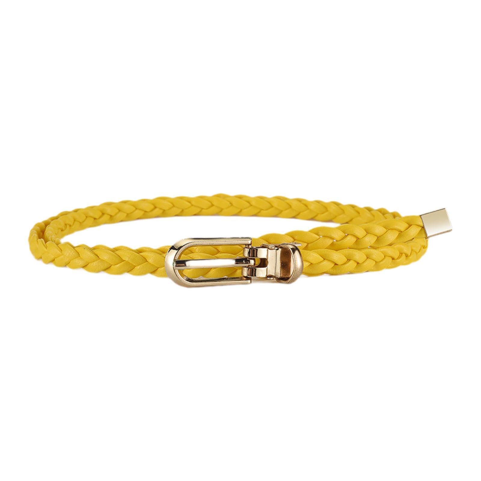 Women Skinny Belt Stylish Decoration Trendy Waistband for Pants Jeans Summer Yellow|Belts|Clothing Shoes & Accessories-image-48