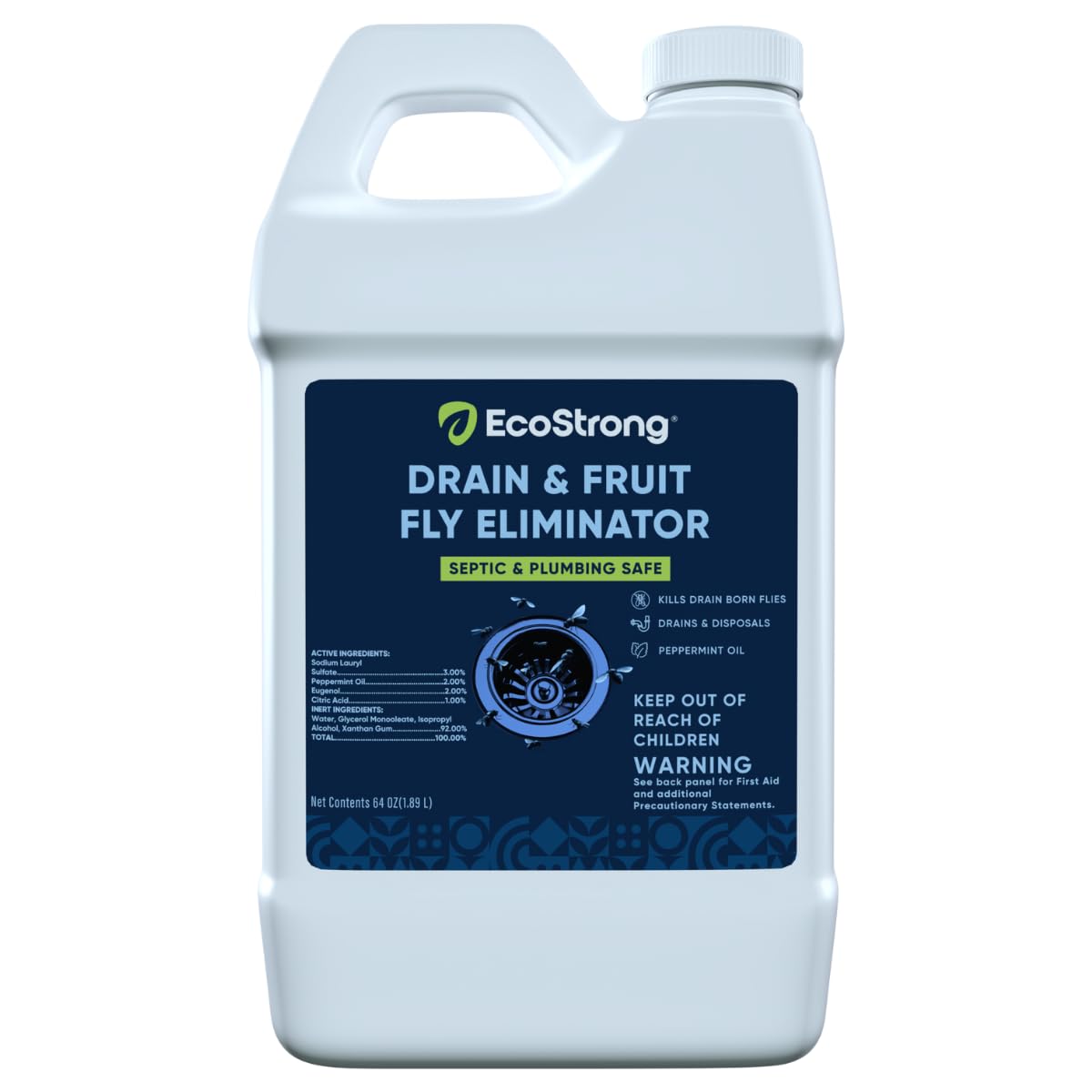 Fruit Fly Drain Treatment | Drain Fly Eliminator | Eliminates Gnats, Sewer Flies and More - Works in All Drains - 64 Fl Oz