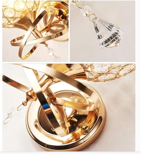 Image of Golden Luxury Modern Creative Crystal Led Wall Lamp for Living Room Bedroom Etc Home Decoration.