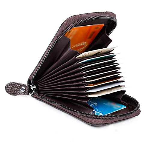 Men's Boys Leather Wallet Credit Card Holder Bag Coin Zipper Pocket Organizer RFID Blocking Thin Purse Hodler