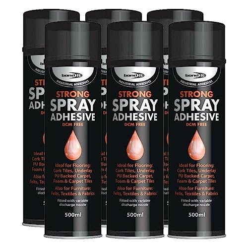 Bond it 500ml Aerosol Super Strong Industrial Spray Contact Adhesive Carpet Tiles Fabrics Underlay Glue Tins (6)