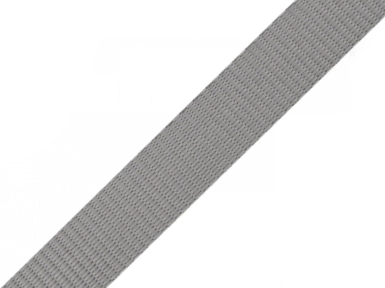 cyclingcolors 15mm Wide Polypropylene Webbing Strap 25 Metres Rope for Backpacks, Furniture, Chairs, Haberdashery, Clothing, Grey