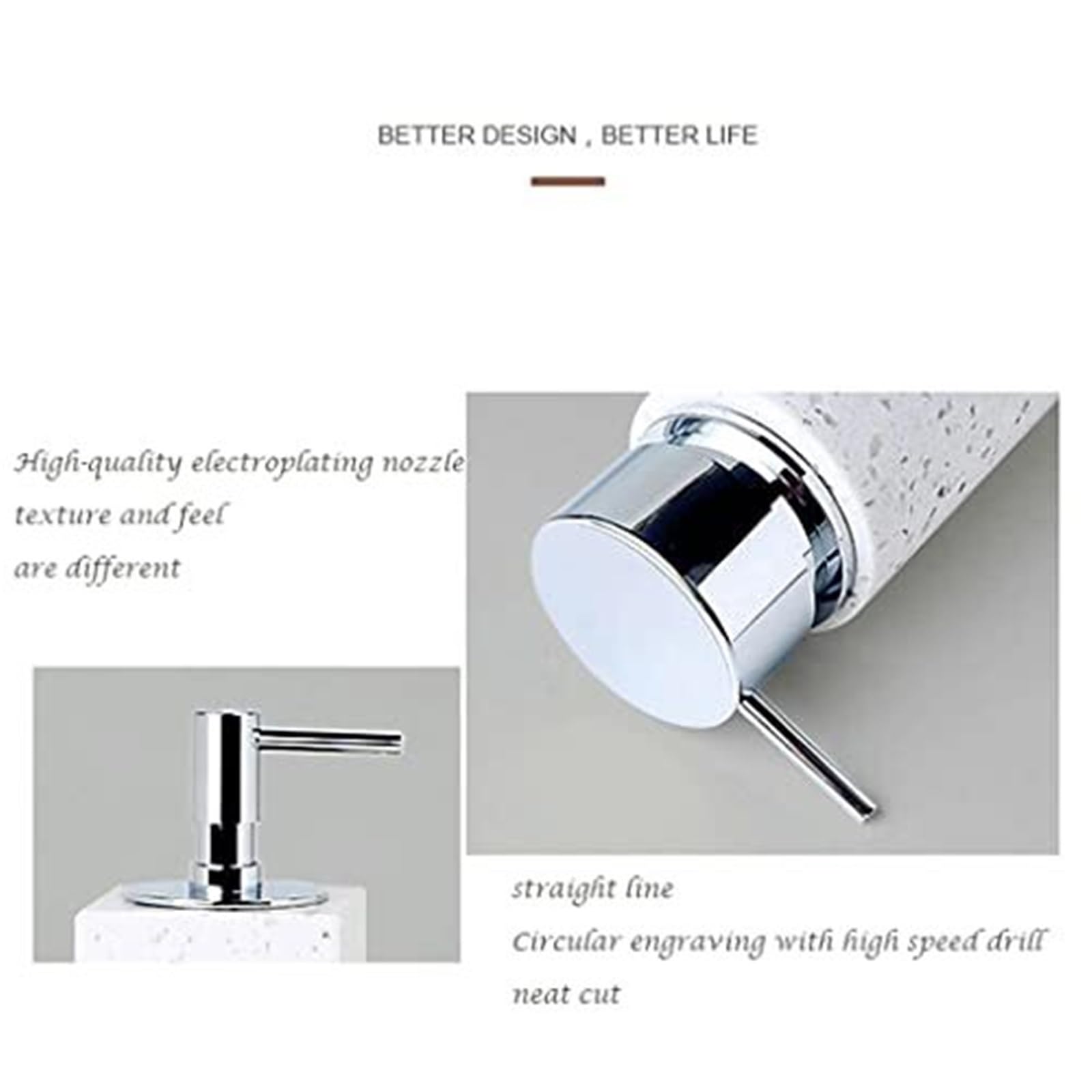 piatto Marble Soap Dispenser Square Or Round, Suitable For Bathroom And Hotel Accessori per il bagno(Circle)