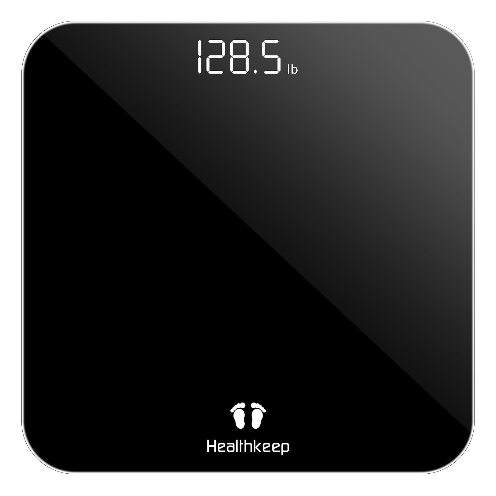 Healthkeep Digital Bathroom Scales for Body Weight, Weight Scale with High Precision Sensors Accurate Weighing Scale Round Corner Design LED Display Max. 180kg/400lb