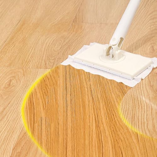Demsyeq Kompakter Wischmopp | Trockene Reinigungstücher Staubwischer | Reinigungsmopp Set, Hartholz Bodenwischer Trocken und Nass Mopp für , Hartholz, Laminat, Fliesen – Bild 4