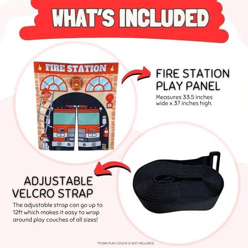 Image of Couch Swag Play Panel for Childrens Foam Sofa Kids Couch (Firehouse)
