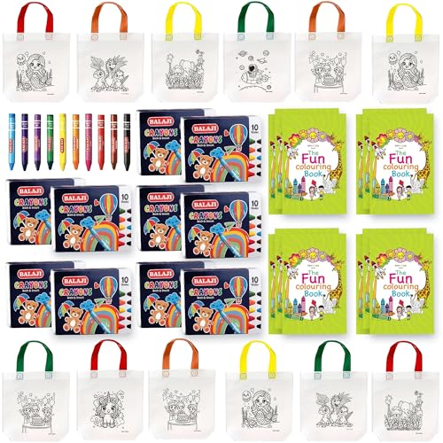 Image of Party Propz Return gifts for Birthday - 36 Pcs, Partyfavors Pack,DIY Bags,Crayon Box, Coloring Books, Birthday Return Gifts For Kids, Return Gifts For Birthday, return gift for kids age 6-10