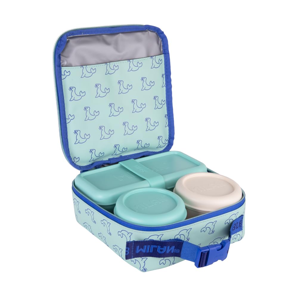 MILAN Borsa isotermica Porta Alimenti con 3 contenitori (3,5 L) Serie 1918. Blu Marino