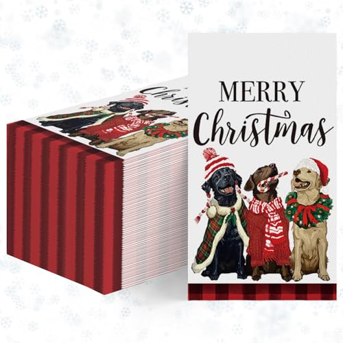Horaldaily toalla de mano de labrador de Navidad ideal para fiestas y eventos de invierno