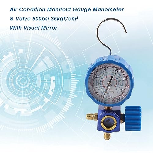 Manifold Gauge Set para AC con Espejo Visual y Escalas Claras miniatura 3