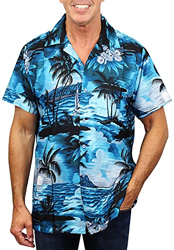 V.H.O. Funky Hawaiian-Shirt Men Regular-Fit Short-Sleeve Aloha Summer Shirt Surf Sunset Palms Vacation Unisex
