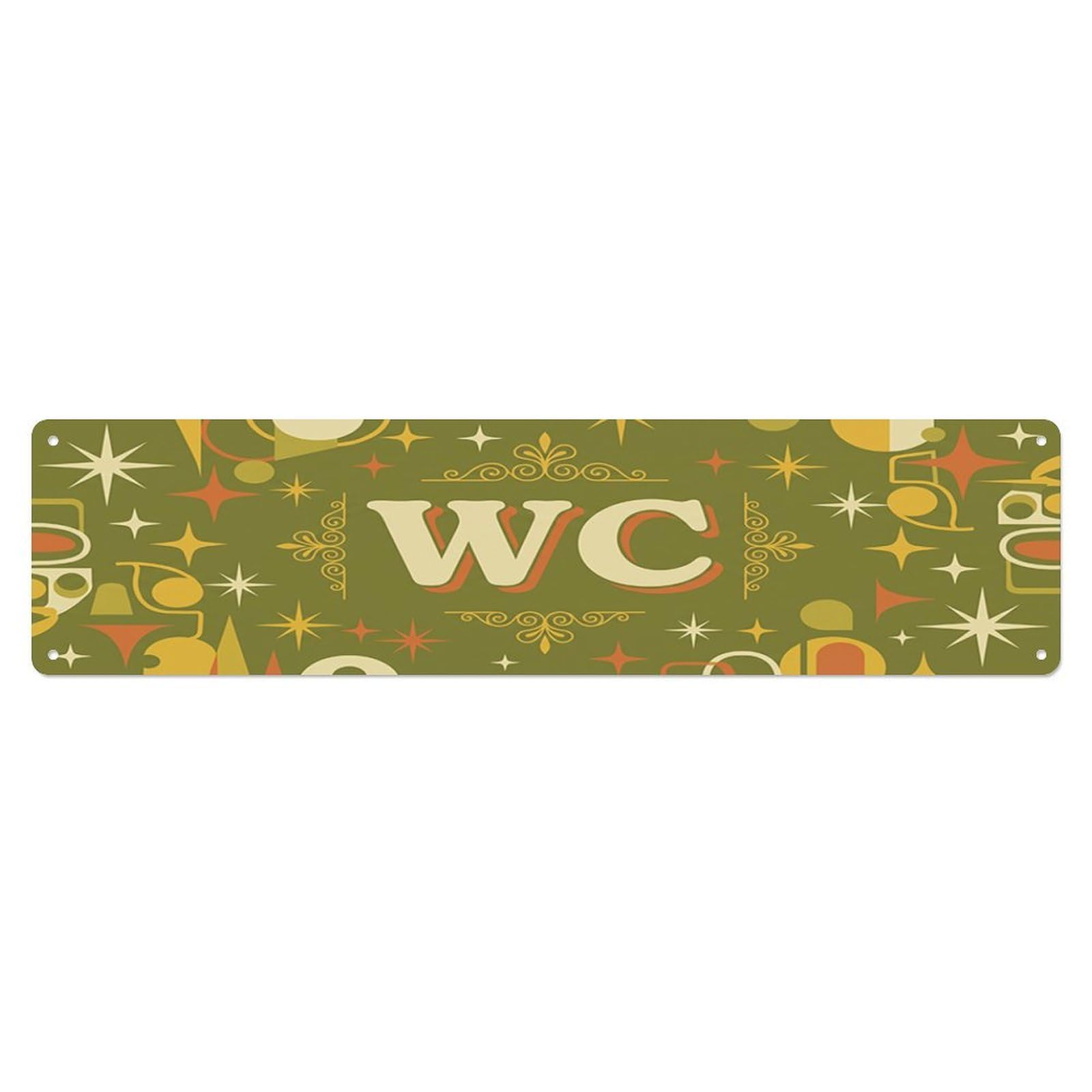 Retro Nostalgic Cafe Restroom Toilet(WC) Door Metal Tin Skinny Sign Plaque Wall Decor for Cafe, Club Bar, Office, Home Garden Metal Poster 4x16Inch