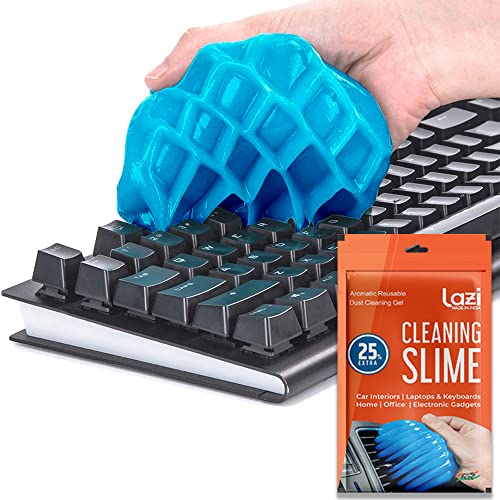 LAZI (Blue Red Yellow Pack 3) Multipurpose Laptop Keyboard Cleaner Dust Cleaning Kit Slime Gel Jelly Magic Super Clean Keyboard Laptop Car Dashboard Accessories Electronic Gadget Cleaning Gel 300gm