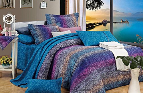 Swanson Beddings Fantasia 3-Piece 100% Cotton Bedding Set: Duvet Cover and Two Pillow Shams (California King)
