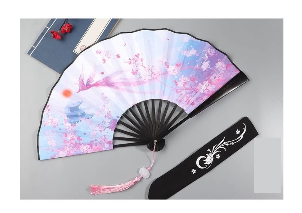 Faltfächer Faltbarer 30-cm-Fächer Aus Bambus, Tragbar, Im Alten Chinesischen Stil, Für Cheongsam-Tanzaufführungsfächer Handfächer(A8)