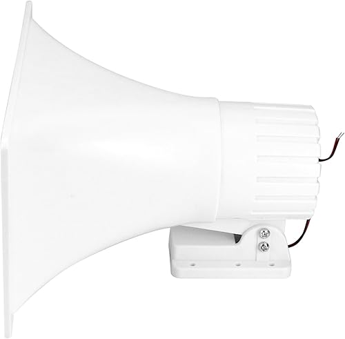 Miniatura 8 de QWORK Altavoz de bocina de alimentación, 100 W 8 ohmios altavoz PA interiorexterior, blanco