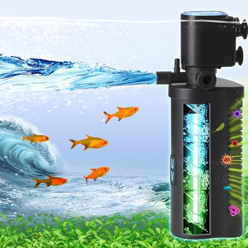 COOSPIDER 6W U-V Light 158GPH Aquarium Filter