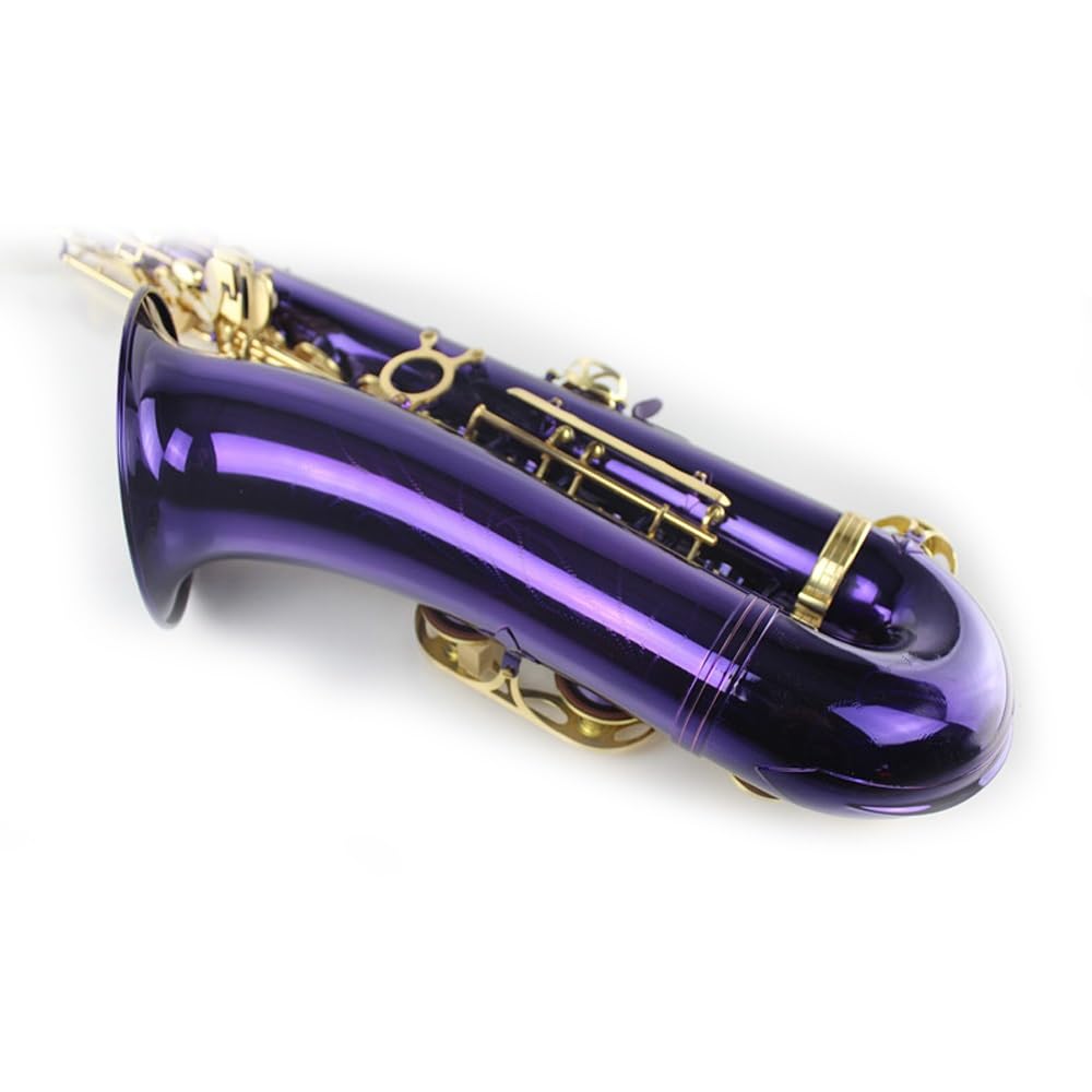 Strumento for sassofono tenore, strumento da gioco professionale, corpo in ottone, tasti dorati verniciati viola, sassofono tenore professionale in si bemolle, set for sassofono, testa di flauto, cust