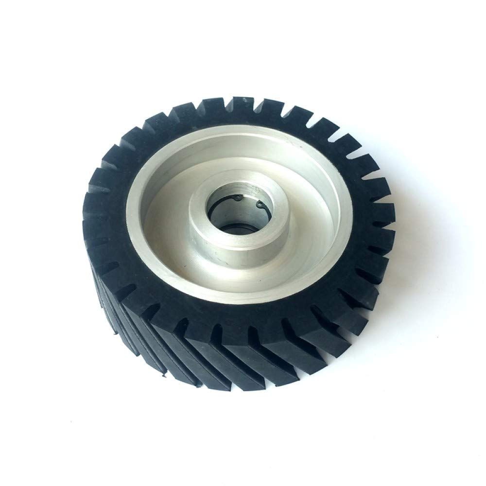 4 Pieces of 6" 8" 10" 12" Assorted Grooved Rubber Wheel Belt Sander Polisher Wheel Sanding Belt Set,ID 25mm