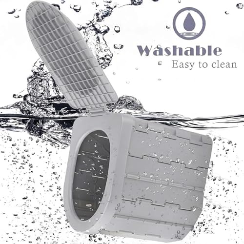 Image of Portable Toilet for Camping Commode Chair for Adult Travel Foldable Toilet Seat for Adult Hiking Outdoor Toilet Stool for Patients With Waterproof Bag, Garbage covers (Grey, 25L)