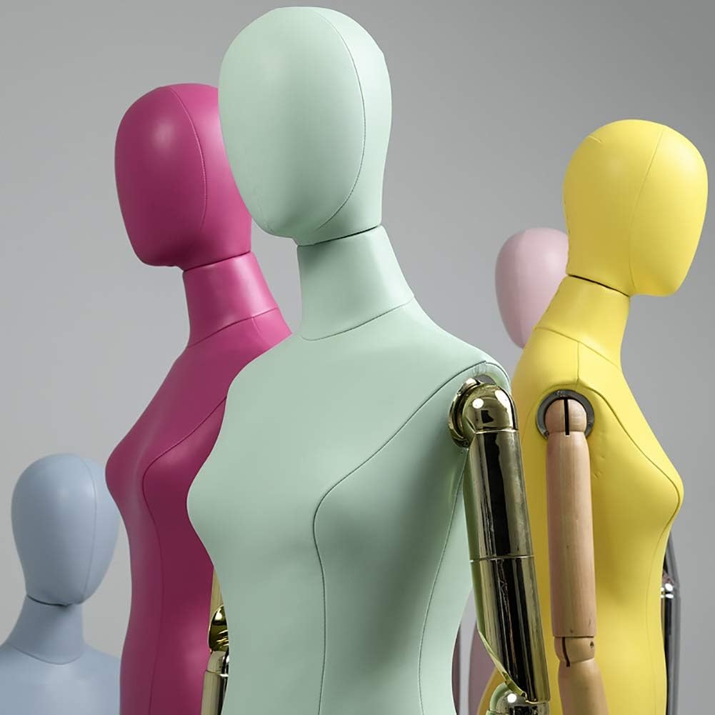 Tailors Dummy Dressform Female Tailors Dummy Leather Dressmakers Dress Forms Clothing Store Show,Blue-C