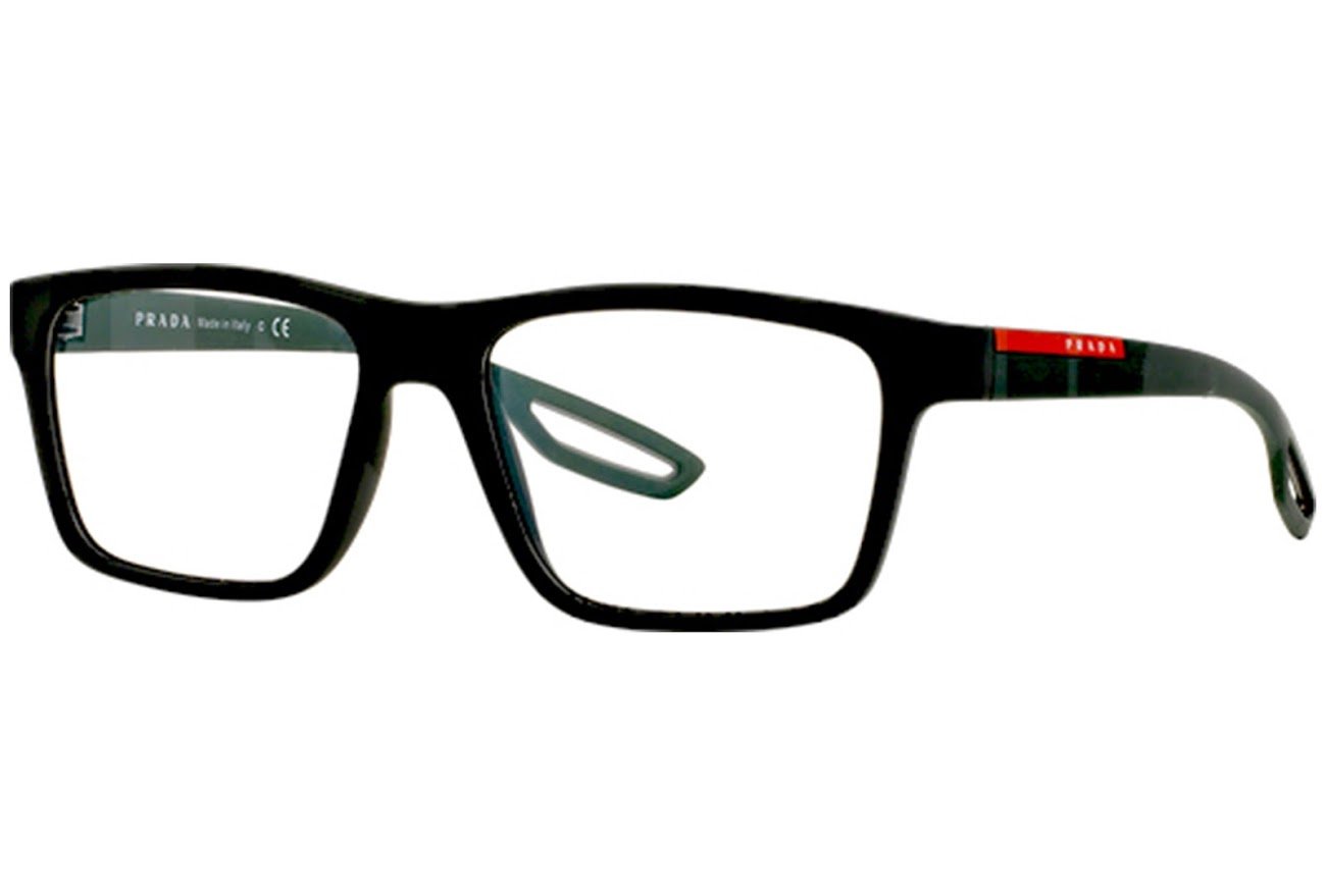 Prada Sport Rx Eyeglasses Frames Vps 07F Uaq-1o1 53x16 Dark Green Rubber Italy