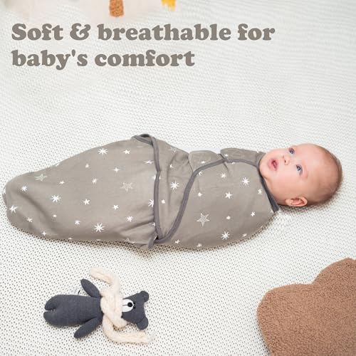 Image of Preemie Swaddle Blanket Wrap, Up to 7 Pounds, Premature Adjustable 3 Pack Sleeping Sack, Breathable Cotton, Tog Count 0.5, Galaxy