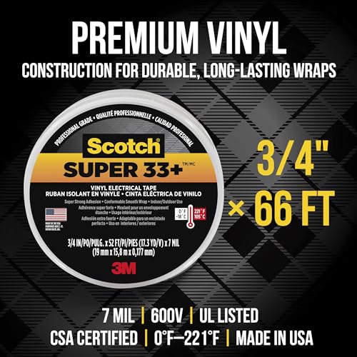 Scotch Super 33+ Vinyl Electrical Tape, 0.5 in x 5.5 yd - image 9