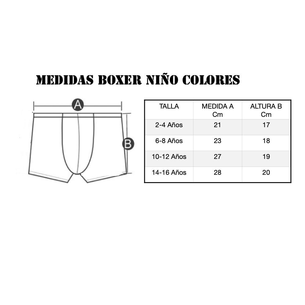 Lote12 Boxer UOMO Calzoncillos niño Oscuros Colores Talla 2-4/6-8/10-12/14-16