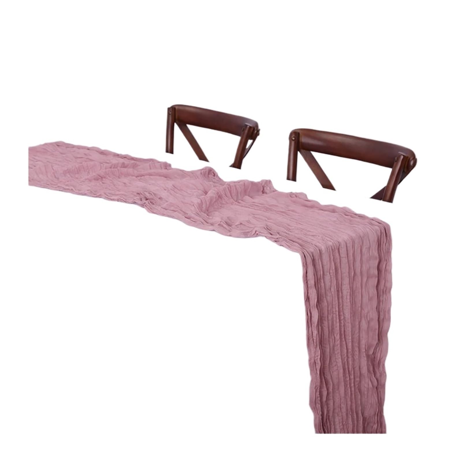 Chiffon Table Runner 10 PCS Table Runner Gauze Crepe Cheese Cloth Wedding Decoration Party Farmhouse Tabledecor House Warming(Leather pink,90x400cm)
