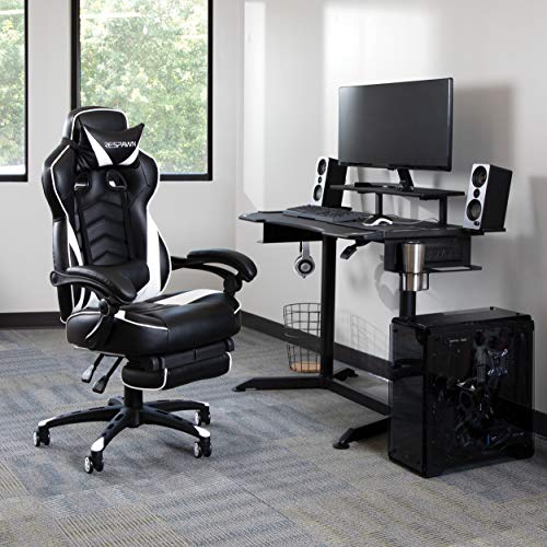 RESPAWN 110 Racing Style Gaming Chair, Reclining Ergonomic Chair with Footrest, in White (RSP-110-WHT)-Generation 1.0