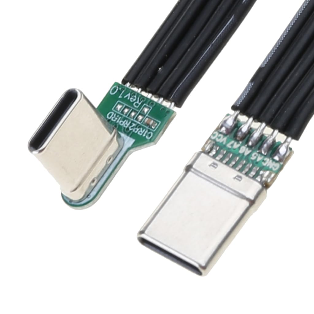 Elnwnnkc 60W 90 Degree USB C Male to USB C Female Cable Fast Charging Cable 480Mbps Data Transfer for Smartphones Tablets