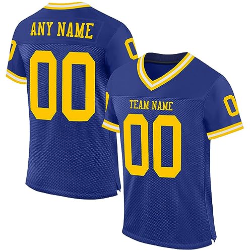 Personalized Football Jersey, Football Shirt, Football Shirts for Women, Football Jerseys for Women, Royal Gold-White Football Jersey, Football Shirts for Men, Football Gifts