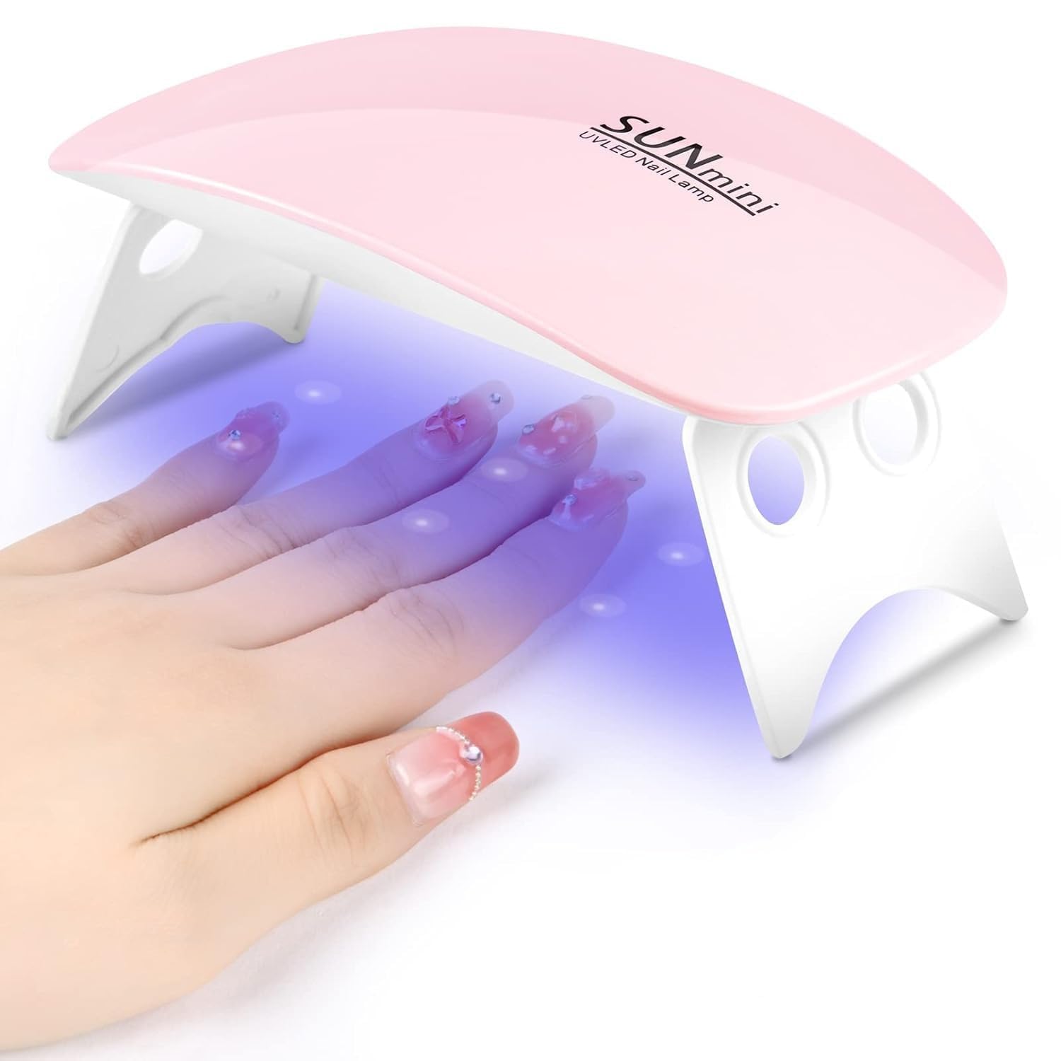 sun 5 48w uv led nail lamp dryer with lcd display timer (sun mini) | auto sensor, 24 leds, 4 timer settings, gel polish curing, professional use