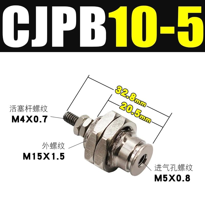 Cilindro de pasador neumático tipo CDJPB10-5 minicilindro de simple efecto 2