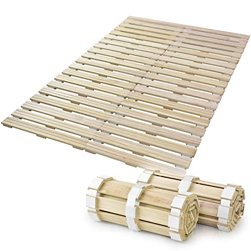 DORIS ドリス すのこマット セミダブル すのこ 天然桐 耐荷重160kg 滑り止め付き 折りたたみ ロール式 ナチュラル コンパクト タルト SD 【14994】