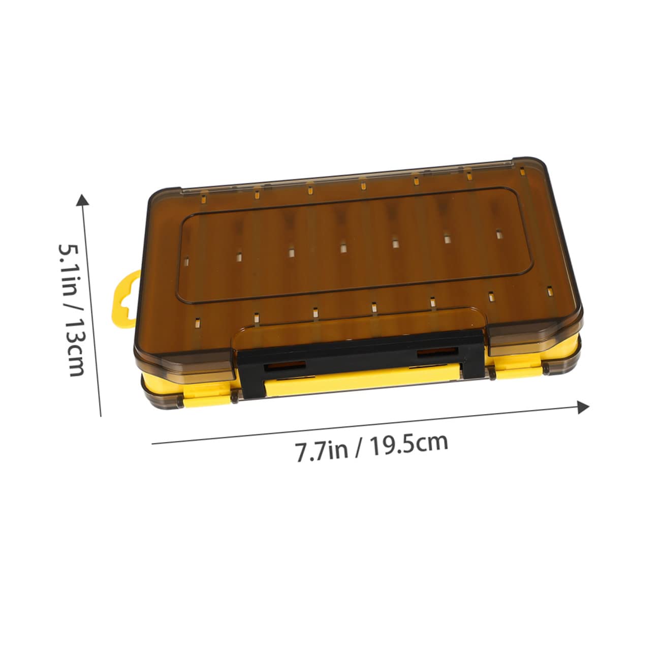 KICHOUSE 2Pcs Fishing Lure Container Double Sided Drain Bait Storage Case Portable Fishing Tackle Organizer High Grade Material Translucent Lid for Easy Identification