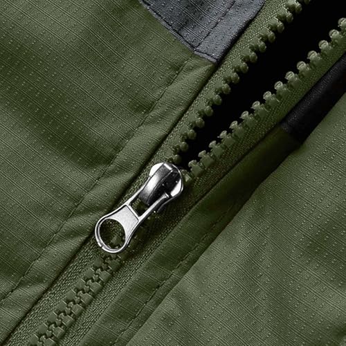 Mens Waterproof Jackets with Detachable Hood Fleece Windproof Rain Jacket Color Blocked Hooded Raincoat Thick Warm Winter Outdoor Sportswear Camping Hiking Ski Jackets Plus Size - Image 6